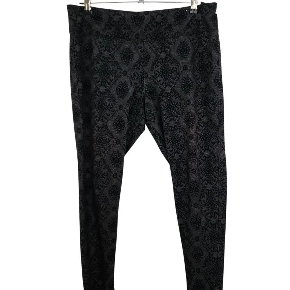 Mudd Womens Black Gray Paisley Pattern Leggings Size XL